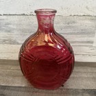 Cranberry Glass Vintage Decanter 9 5  Retro Bottle With Cork Stopper