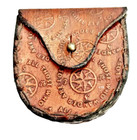 Nautical Brass Vintage Calendar Pocket Compass With Leather Case Maritime Styles