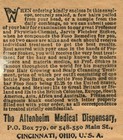1890s Altenheim Magic Foso Quack Cure Medicine Enclosure Grows Hair On Baldheads
