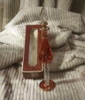 Vintage Blown Glass Etched Gold Perfume Bottle Egyptian 