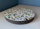 Vintage Handmade Mosaic Art Tile Round Trivet