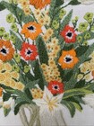 Vtg 1970s Framed Crewel Floral Symphony Embroidery Needlepoint 20x16 Wall Art