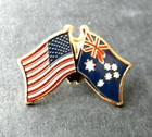 Australia Usa Combo Flag Lapel Pin Badge 1 Inch Australian