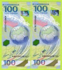 Russia 100 Rubles 2018 P280x Unc - Polymer   Commemorative W o Uv Fans   Map