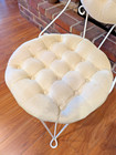 White Wrought Iron Vanity makeup Chair Tufted Velvet Velour Hollywood Regency