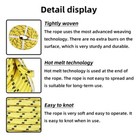 Bull Rope Double Braid Polyester Rope 1 2   200  6180lbs Breaking Strength Yellow