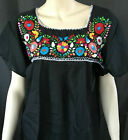 Embroidered Blouse  Peasant  Floral  Mexican Blouse  Hand Made White