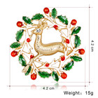 Christmas Wreath Brooch Pin     Crystal Rhinestone Christmas Winter Holiday Gift