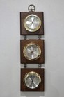 Vintage Springfield Weather Station 3-dial Barometer Thermometer Humidity Mcm Vg