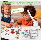 58mm Button Maker Machine Diy Pin Badge Creator Kit With Macrame Cord - Nob