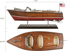 Sailingstory Wooden Speedboat Model Chris Craft Runabout Boat Yacht Decor