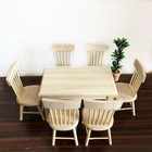 1 12 Scale Dollhouse Miniature Dining Room Furniture Set Wooden 1 Table 6 Chairs