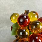 Vtg Jumbo Orange Grape Cluster Lucite Acrylic Drift Wood 60s Kitschy Mcm Atomic