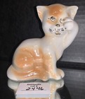 Porcelain Lusterware Cat Figurine Made In Brazil Vintage