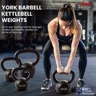 York Barbell Kettlebell Weights     80 Lb Cast Iron Kettlebells With Matte Black