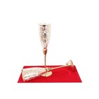 Silver Plated Champagne Wine Flute Embossed Glass 200 Ml Each Set Of 2 Gifts