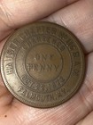 1872 Masonic One Penny Hauser Chapter No 116 R a m  Falmouth Ky Bronze Token