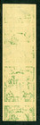 Usa 1910 Franklin 1   Green Imperf Flat Plate Sl Wmk Strip Scott  383 Mnh N736