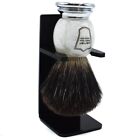 Parker Safety Razor Handmade Premium Black Badger Shaving Brush - Marbled Handle