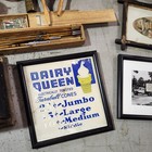 Vintage 1950s Dairy Queen Menu Sign Original Distressed Patina Turnbull Cones