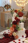 Serwalin 2pc Artificial Flowers Orange Marigold For Wedding Bouquets Bridal