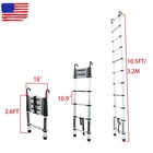 10 5 Ft Folding Aluminum Telescoping Ladder Telescopic Multi Purpose 330 Lbs