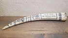Scrimshaw Walrus Tusk Resin Replica The Ship  rhe Whaler Ionia  Rustic Nautical 