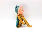 Christmas Vintage Gold Metallic green Felt Pixie Gnome Knee Hugger Japan W bell