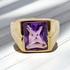 Amethyst Emerald Cut Gemstone With 14k Yellow Gold Ring For Men s  418