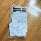 The Children s Place Boys 5t White Khaki Shorts Blue Striped Belt Pockets