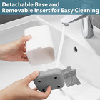 Toothbrush Holder Organizer Bathroom Counter W  Divider Drain Tray