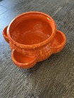 Vintage Strawberry Pot Planter Ceramic 4 Side  Orange Speckled