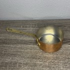 Vintage 3 5    French Copper Pot Saucepan Brass Handle Marked Made France