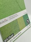 New 24 Sheets Recollections 12x12 Glitter Cardstock Paper Pad Green Hues Spring