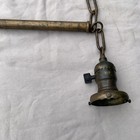 Antique Brass Mission 2 Socket Arts And Crafts Electric Light Fixture