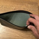 Vintage Money Coin Bank Deposit Receipt Zip Leather Style Bag 10 5    Long Green