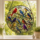Bird Stained Glass Suncatcher  Colorful Songbird Window Hanging