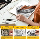 Drawing Pencil Set 24 Pieces Graphite Sketching Pencils For Artists Black