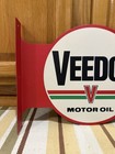Veedol Motor Oil Flange Sign Gas Garage Double Sided Vintage Style Wall Decor