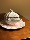 Vintage Ceramic Conch Shell Soup Tureen Lidded With Nautical Platter Signed
