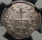 1727 Pisa Grand Duchy Of Tuscany Italy Silver  half Giulio  Certified By Ngc Au
