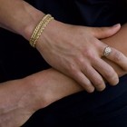 Hollow Franco Bracelet Real 10k Gold Bonded 925