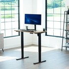 Vivo Electric 43    X 24    Stand Up Desk   Reclaimed Wood Table Top  Black Frame