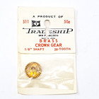 28 Tooth Brass Crown Gear Slot Car Tradeship Module 0 5 1 8  Shaft And Set Screw