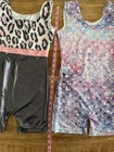 Girls Gymnastics Leotard Lot 2 Size 9-12 Mermaid Leopard Dance Unitard