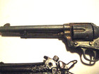 Lot Of 2 Vintage   Antique Miniature Cast Cap Guns Hong Kong   Unknown