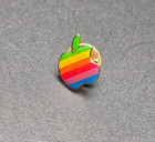 Vintage Apple Macintosh Computer 1980s Rainbow Logo Lapel Pin