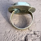 Navajo Native American Style Silver Tone Ring Vintage Light Blue Stone Size 9