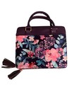 Blessed Purse Style Bible Cover Faux Leather Purple Floral Large Tassels