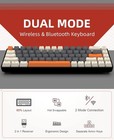 60  Wireless Bluetooth Mechanical Gaming Keyboard  Mini 68-key  Hot Swappable